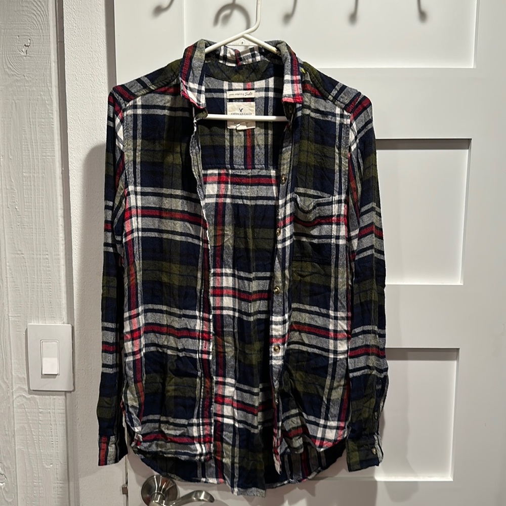 #494-American Eagle Plaid Top